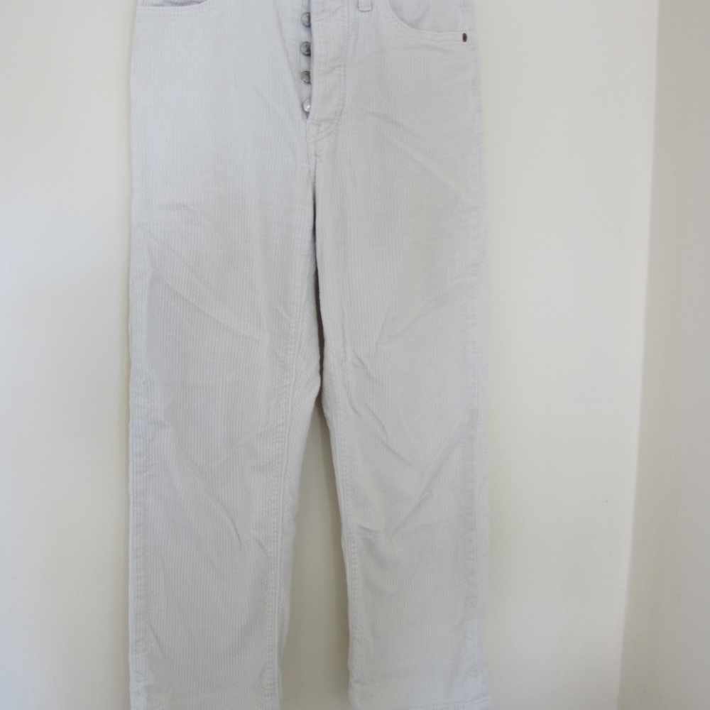 Cream Levi's corduroy ribcage straight pants, women's 25